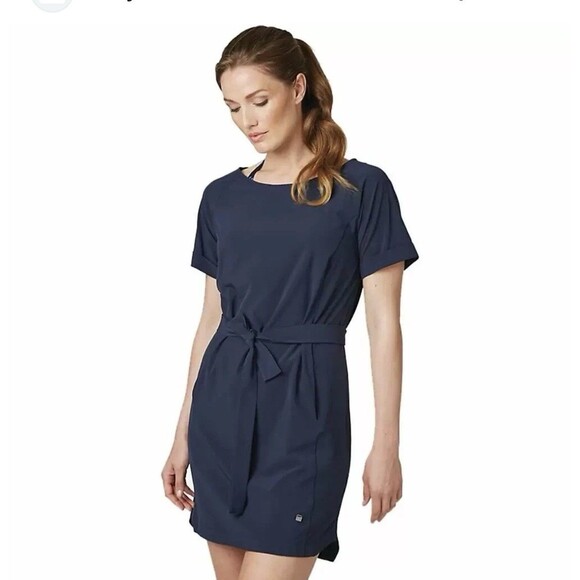 Helly Hansen Blue Thalia Dress Size L Belted Pockets - Picture 1 of 10
